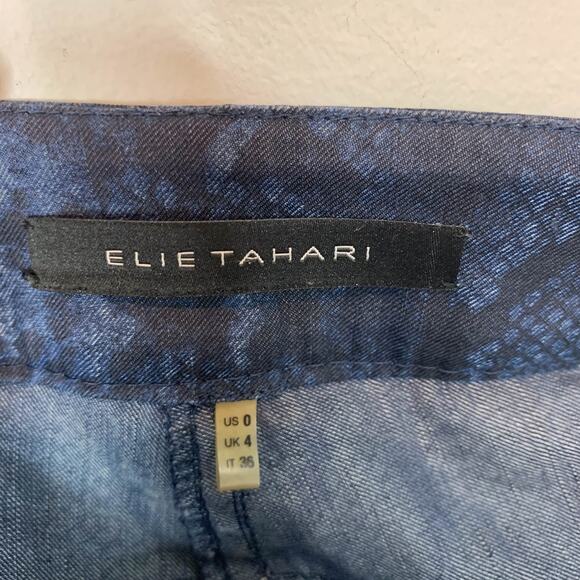 ELIE TAHARI python print pants low rise skinny leg blue y2k club kid 2467 - Picture 9 of 13